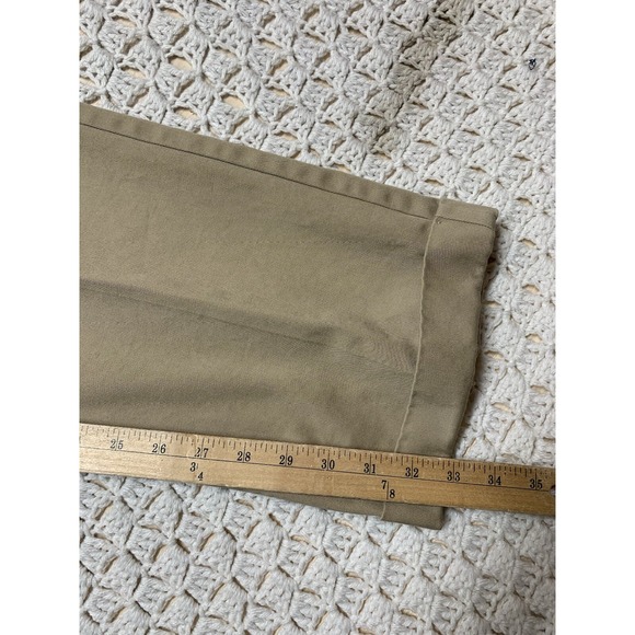 Land End Men Khaki Pants 38x33 Beige Pleated Traditional Fit‎ Straight Cuffs - Picture 12 of 14